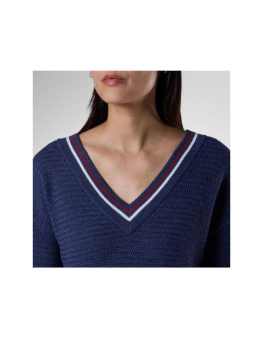 Sweter damski rossignol w knitted v neck granatowy