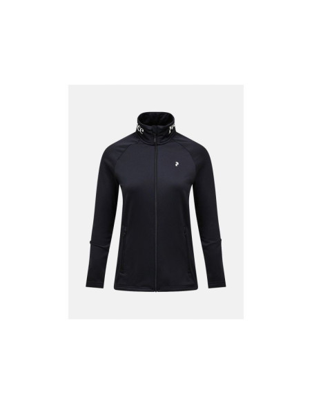 Bluza damska peak performance w rider essentials zip jacket kolor czarny