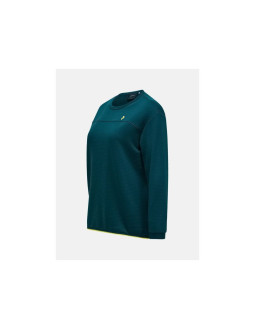 Bluza damska peak performance w trail polartec power grid crew kolor zielony 2
