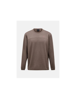 Bluza męska peak performance m trail polartec power grid crew kolor brązowy