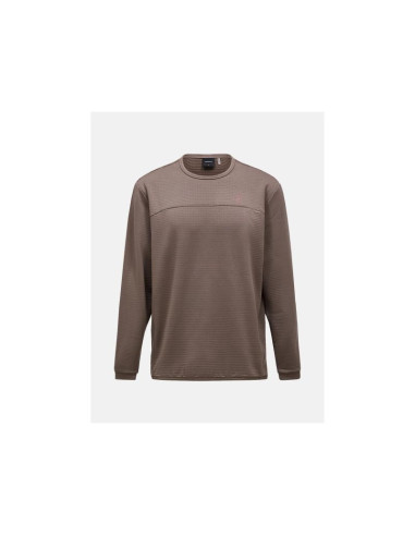 Bluza męska peak performance m trail polartec power grid crew kolor brązowy