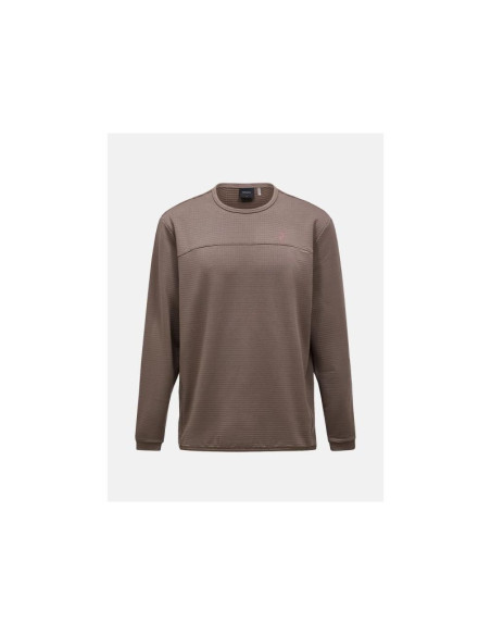 Bluza męska peak performance m trail polartec power grid crew kolor brązowy
