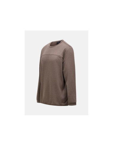 Bluza męska peak performance m trail polartec power grid crew kolor brązowy