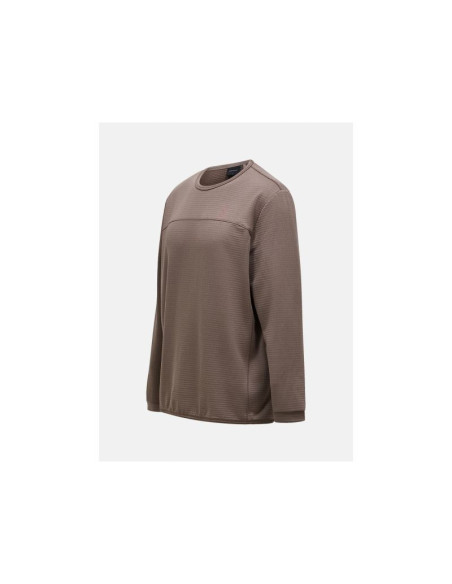 Bluza męska peak performance m trail polartec power grid crew kolor brązowy