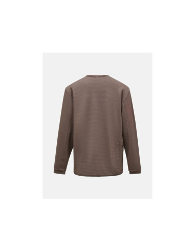 Bluza męska peak performance m trail polartec power grid crew kolor brązowy