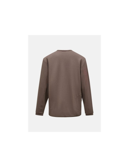 Bluza męska peak performance m trail polartec power grid crew kolor brązowy