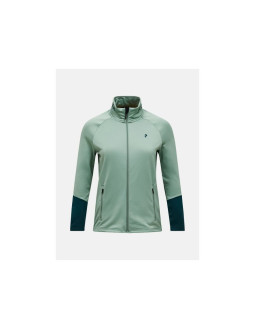 Bluza damska peak performance w rider essentials midlayer zip jacket kolor zielony