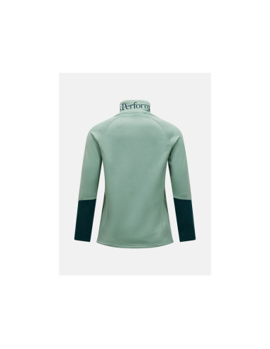 Bluza damska peak performance w rider essentials midlayer zip jacket kolor zielony