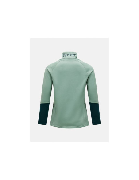 Bluza damska peak performance w rider essentials midlayer zip jacket kolor zielony