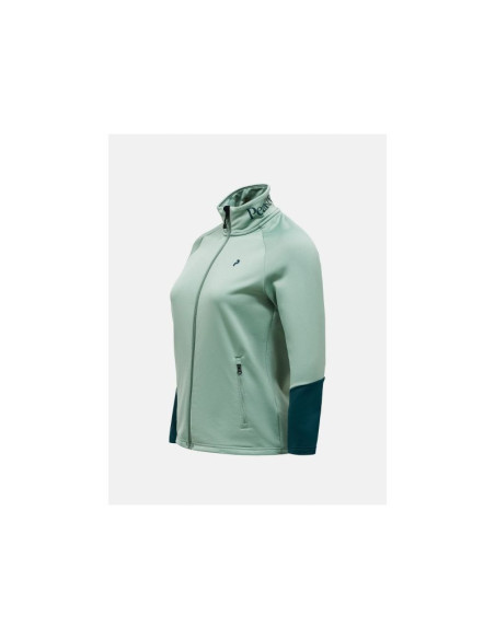 Bluza damska peak performance w rider essentials midlayer zip jacket kolor zielony
