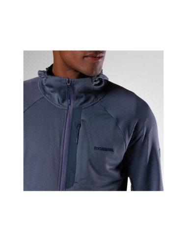 Bluza męska rossignol m textured hoodie mid layer szara
