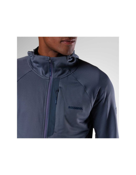 Bluza męska rossignol m textured hoodie mid layer szara