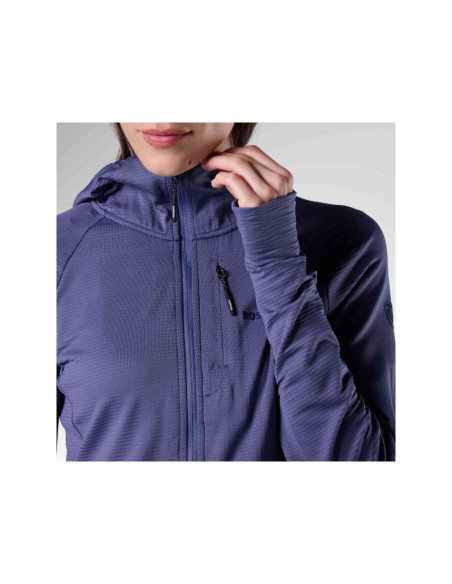 Bluza damska rossignol w textured hoodie mid layer granatowa