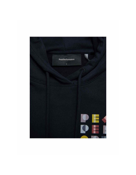 Bluza damska peak performance w terry graphic hood kolor czarny