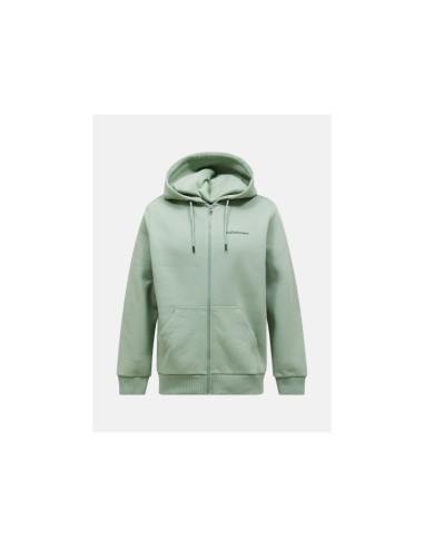 Bluza męska peak performance m original small logo zip hood kolor zielony