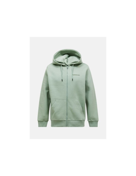 Bluza męska peak performance m original small logo zip hood kolor zielony
