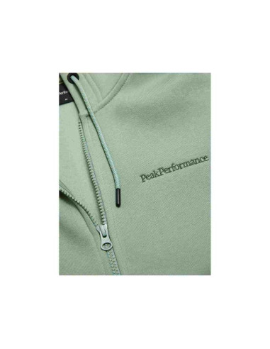 Bluza męska peak performance m original small logo zip hood kolor zielony