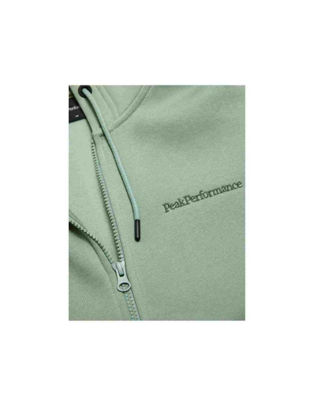 Bluza męska peak performance m original small logo zip hood kolor zielony