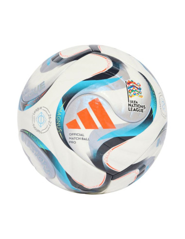 Piłka nożna adidas uefa nations league 26/27 pro biało-niebiesko-pomarańczowa ke7539