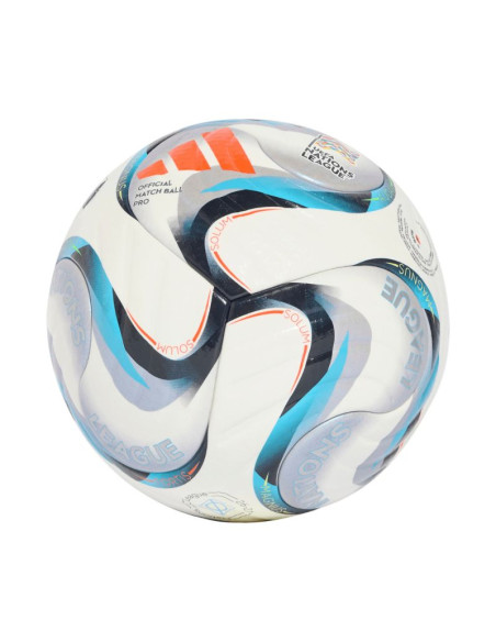 Piłka nożna adidas uefa nations league 26/27 pro biało-niebiesko-pomarańczowa ke7539