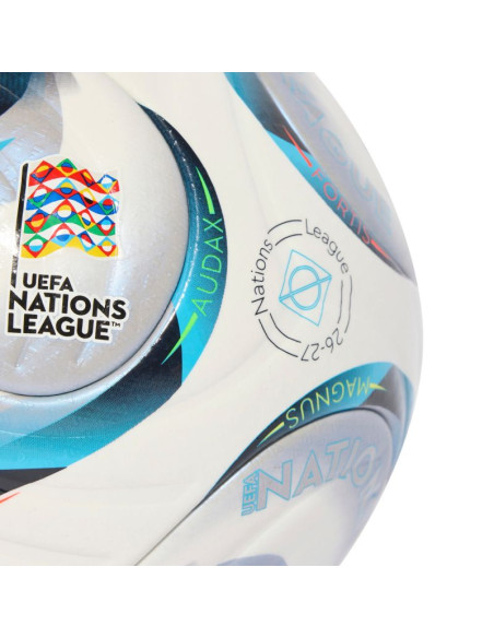 Piłka nożna adidas uefa nations league 26/27 pro biało-niebiesko-pomarańczowa ke7539