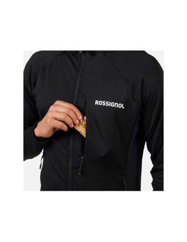 Bluza męska męska rossignol blackside mix fzh fleece czarna