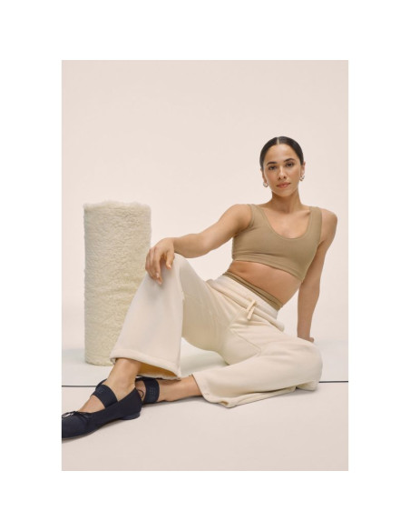 Spodnie damskie casall peachy straight leg jogger kolor biały