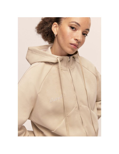 Kurtka damska casall aria zip hoodie jacket kolor beżowy