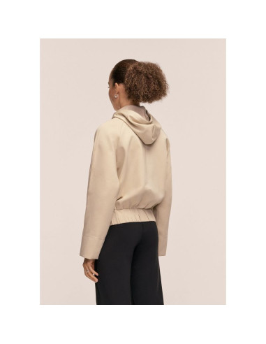 Kurtka damska casall aria zip hoodie jacket kolor beżowy