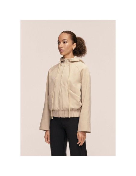 Kurtka damska casall aria zip hoodie jacket kolor beżowy