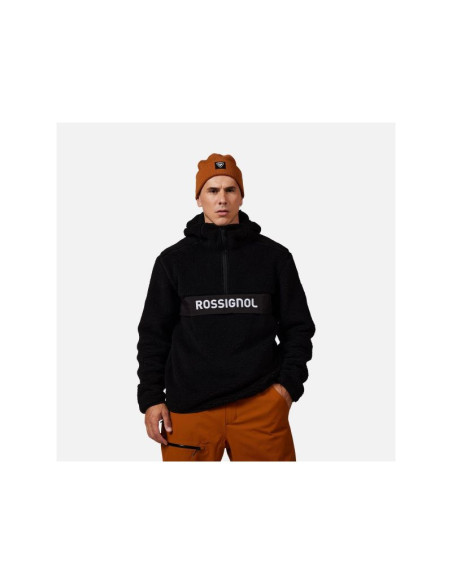 Bluza męska męska rossignol alltrack anorak fleece czarna