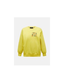 Bluza damska peak performance w terry graphic crew kolor żółty