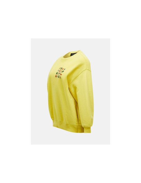 Bluza damska peak performance w terry graphic crew kolor żółty