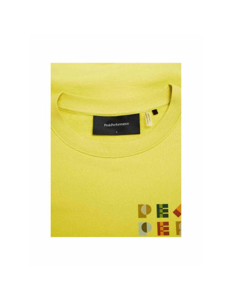 Bluza damska peak performance w terry graphic crew kolor żółty