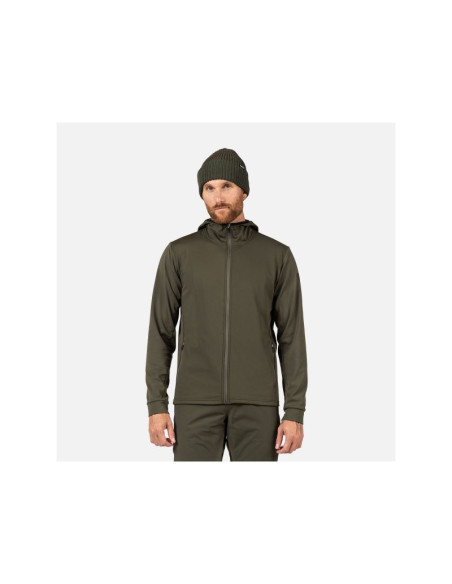 Bluza męska rossignol mid layer stretch hoodie zielona