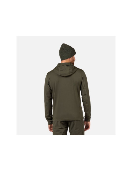 Bluza męska rossignol mid layer stretch hoodie zielona