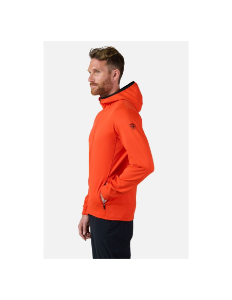 Bluza męska rossignol mid layer thin fz pomarańczowa