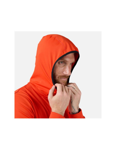 Bluza męska rossignol mid layer thin fz pomarańczowa