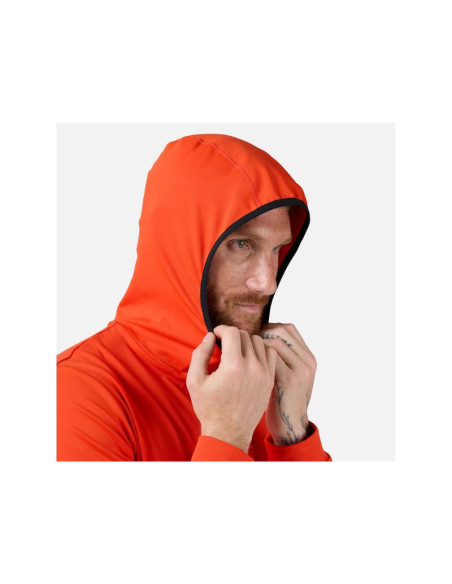 Bluza męska rossignol mid layer thin fz pomarańczowa