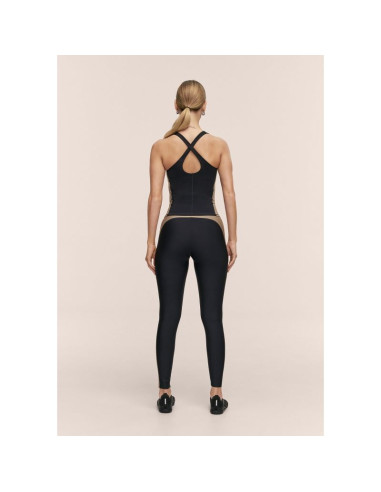 Legginsy treningowe damskie casall shaped block high waist tights kolor czarny