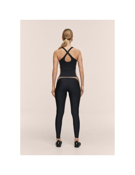 Legginsy treningowe damskie casall shaped block high waist tights kolor czarny