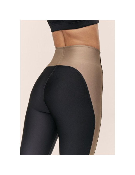 Legginsy treningowe damskie casall shaped block high waist tights kolor czarny