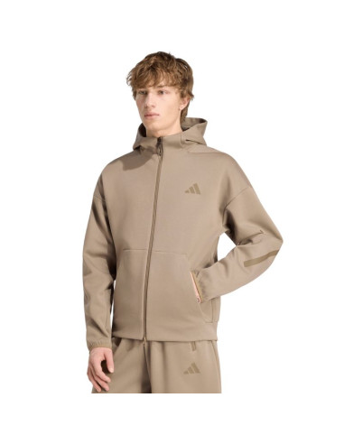 Bluza męska adidas z.n.e. full zip beżowa kf3828