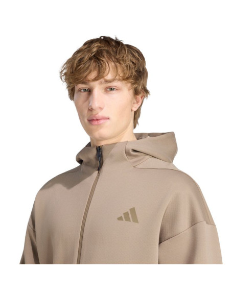 Bluza męska adidas z.n.e. full zip beżowa kf3828