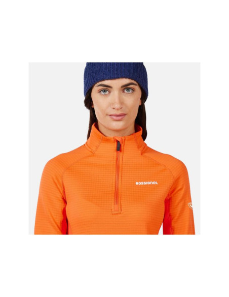 Bluza damska rossignol w blackside mix hz fleece pomarańczowa