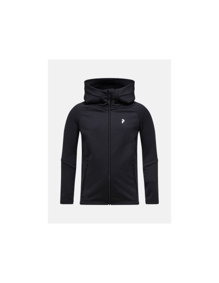 Bluza juniorska peak performance jr rider essentials zip hood kolor czarny
