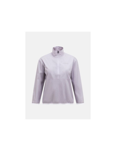Kurtka damska peak performance w half zip wind jacket kolor szary