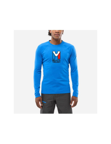 Koszulka męska millet trilogy wool ts ls m niebieska'