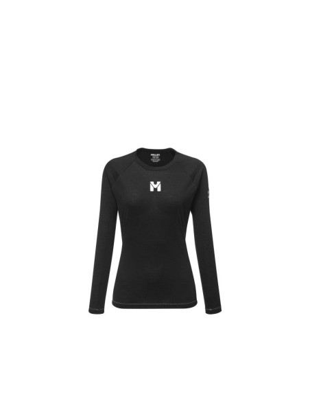 Koszulka damska millet trilogy wool ts ls w czarna