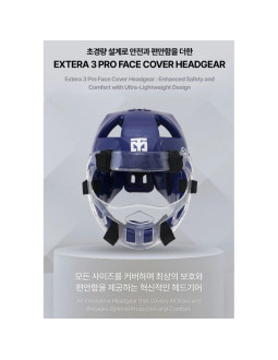 Kask z osłoną twarzy extera 3 pro world taekwondo (wt) | mooto 2